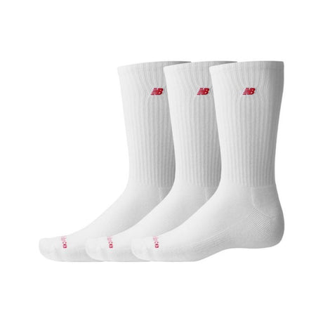 Set tre paia calzini New Balance bianchi con logo rosso