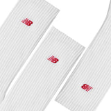 Set tre paia calzini New Balance bianchi con logo rosso
