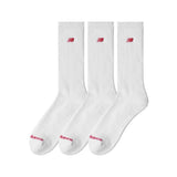 Set tre paia calzini New Balance bianchi con logo rosso