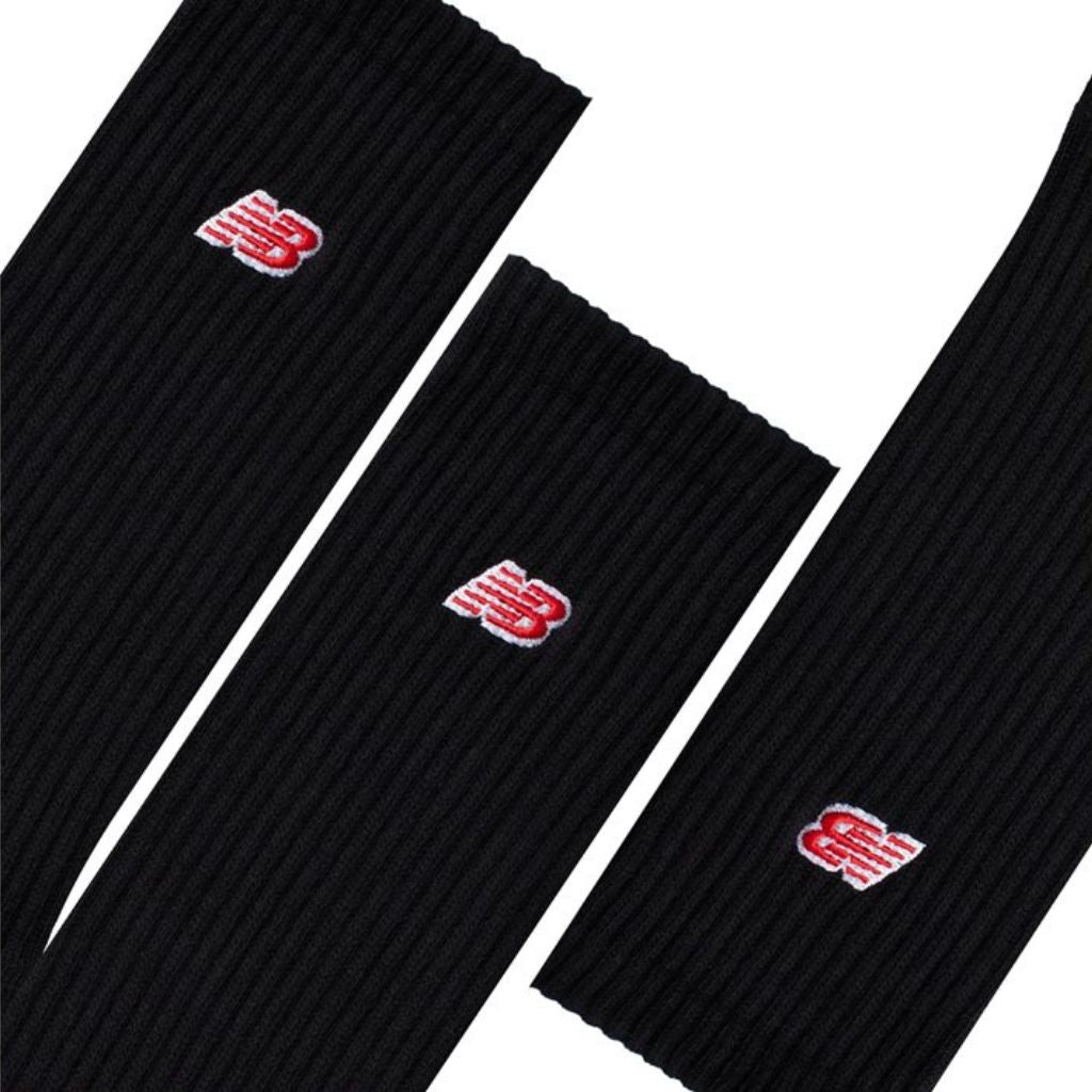 Set tre paia calzini New Balance neri con logo rosso