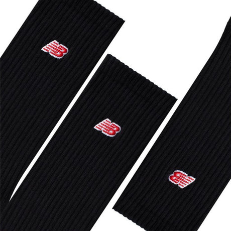 Set tre paia calzini New Balance neri con logo rosso