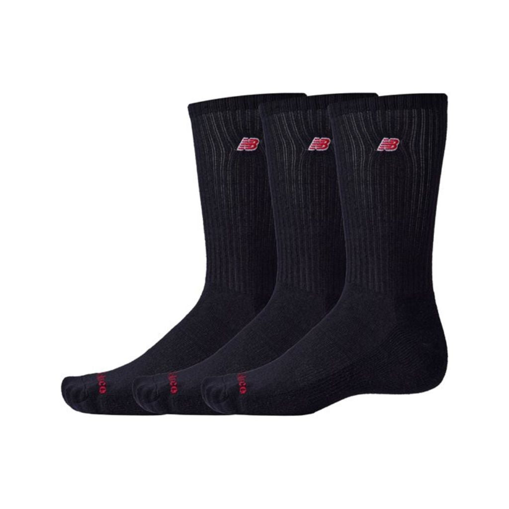 Set tre paia calzini New Balance neri con logo rosso