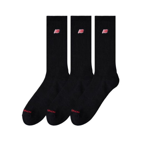 Set tre paia calzini New Balance neri con logo rosso