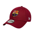 Cappellino New Era 9FORTY FC Barcelona Core rosso scuro con logo ricamato