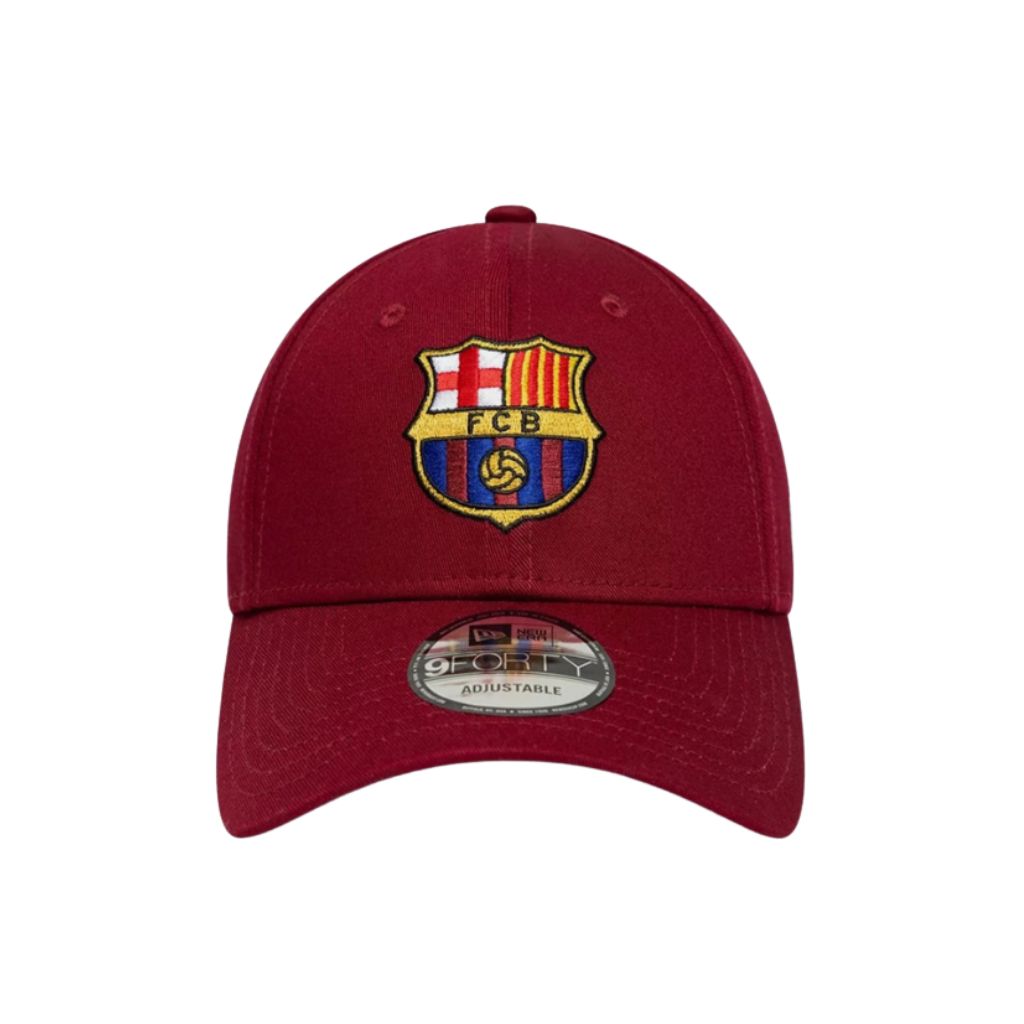 Cappellino New Era 9FORTY FC Barcelona Core rosso scuro con logo ricamato