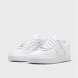 Sneaker Nike Air Force 1 junior total white, tomaia in pelle, suola Air.