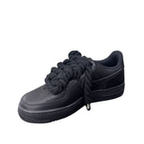 Nike Air Force 1 Low nera unisex con lacci in corda