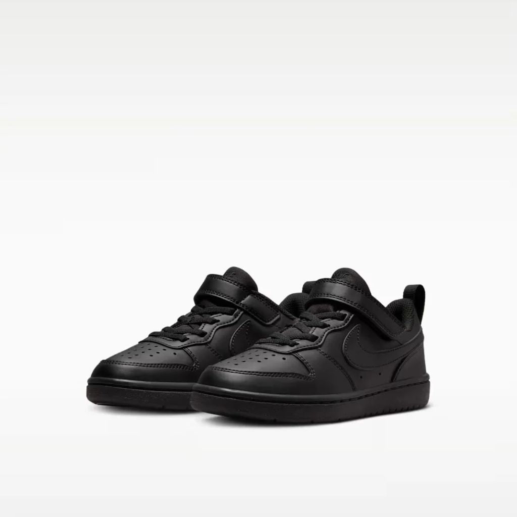 Sneakers Nike Court Borough nere da bambino con strappo e lacci elastici