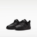 Sneakers Nike Court Borough nere da bambino con strappo e lacci elastici