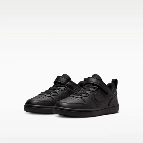 Sneakers Nike Court Borough nere da bambino con strappo e lacci elastici