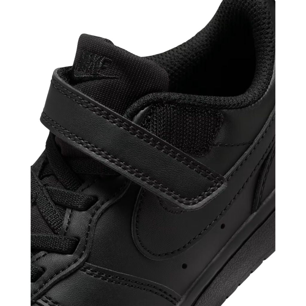 Sneakers Nike Court Borough nere da bambino con strappo e lacci elastici