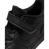 Sneakers Nike Court Borough nere da bambino con strappo e lacci elastici