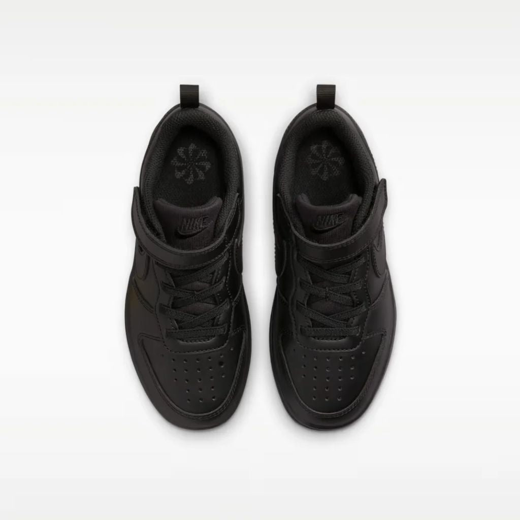 Sneakers Nike Court Borough nere da bambino con strappo e lacci elastici