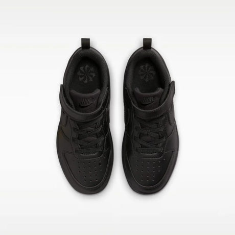 Sneakers Nike Court Borough nere da bambino con strappo e lacci elastici