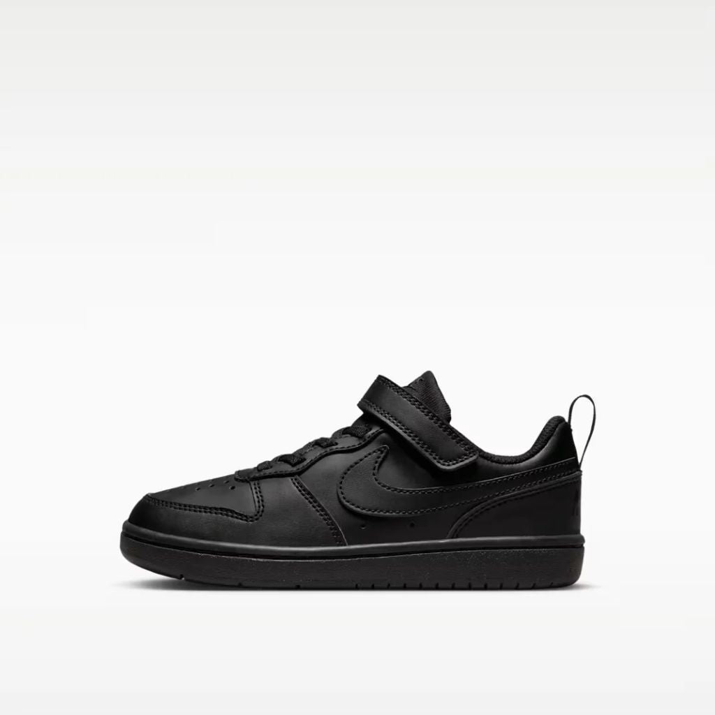 Sneakers Nike Court Borough nere da bambino con strappo e lacci elastici