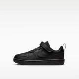 Sneakers Nike Court Borough nere da bambino con strappo e lacci elastici