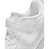 Sneakers Nike Court Borough bianche da bambino con strappo e lacci elastici