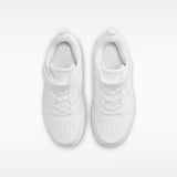 Sneakers Nike Court Borough bianche da bambino con strappo e lacci elastici