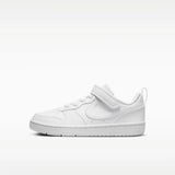 Sneakers Nike Court Borough bianche da bambino con strappo e lacci elastici