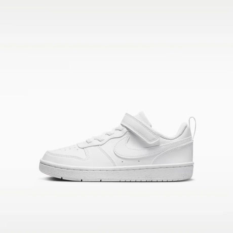 Sneakers Nike Court Borough bianche da bambino con strappo e lacci elastici