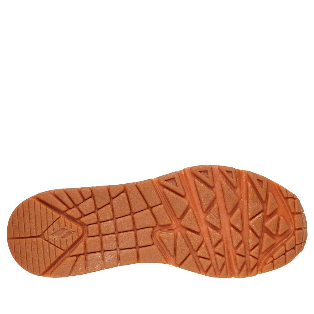 Sneaker Skechers Uno bianca con suola gum e dettaglio rose gold