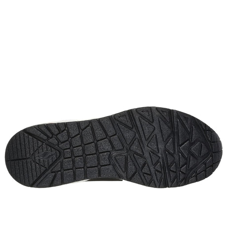 Sneaker Skechers Uno nera con intersuola bianca e dettaglio rose gold