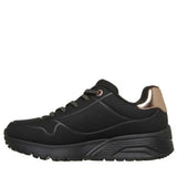 Sneaker Skechers Uno nera con dettaglio rose gold