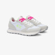 Sneaker Sun68 Ally Solid bianca donna - mesh con riporti scamosciati, logo giallo fluo e laccio fucsia