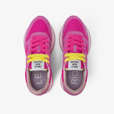 Sneaker Sun68 Ally Solid fucsia donna - mesh con riporti scamosciati, logo bianco e laccio intercambiabile