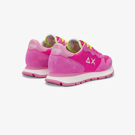 Sneaker Sun68 Ally Solid fucsia donna - mesh con riporti scamosciati, logo bianco e laccio intercambiabile