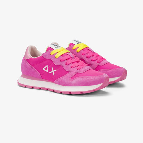 Sneaker Sun68 Ally Solid fucsia donna - mesh con riporti scamosciati, logo bianco e laccio intercambiabile