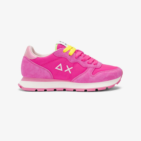 Sneaker Sun68 Ally Solid fucsia donna - mesh con riporti scamosciati, logo bianco e laccio intercambiabile