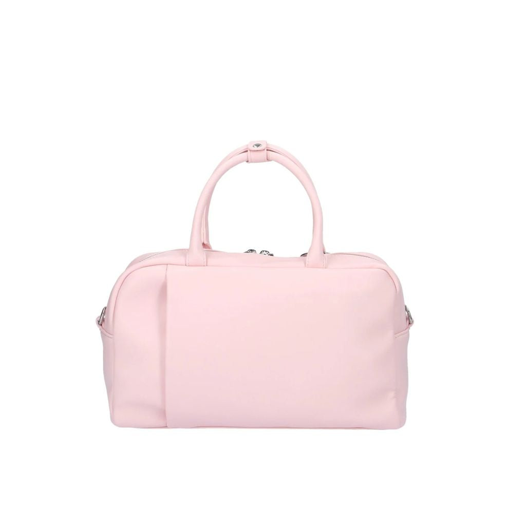 Borsa Sun68 Case Bag Premium rosa in ecopelle, struttura compatta 31x22x10 cm, con tasca interna ed esterna con zip, manico corto, tracolla e portachiavi logato.
