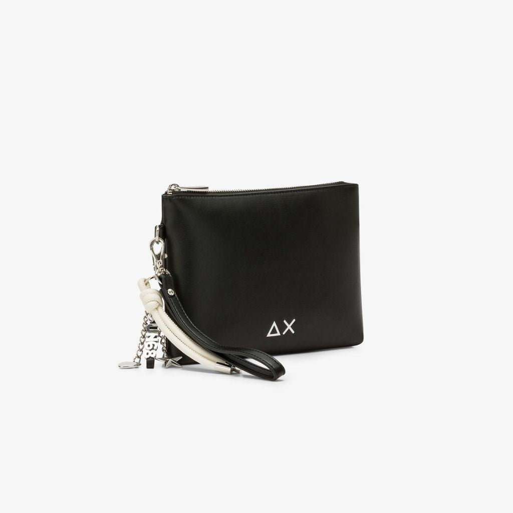 Borsa purse bag Sun68 Premium nera donna in ecopelle - manico corto, 24x17,5 cm