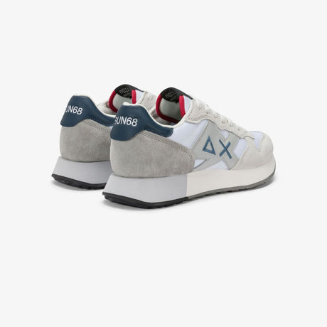 Sneaker Sun68 Jaki 2.0 Solid blu uomo - mesh con riporti scamosciati grigi e logo laterale