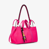 Midi bag Sun68 Everyday fucsia donna in poliestere - manico corto, tracolla e portachiavi, 40x32cm