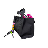 Borsa Sun68 Mini Bag Everyday nero in poliestere con chiusura a sacchetto, tracolla colorata intercambiabile, manico corto e portachiavi coordinato.