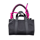 Borsa Sun68 Mini Bag Everyday nero in poliestere con chiusura a sacchetto, tracolla colorata intercambiabile, manico corto e portachiavi coordinato.