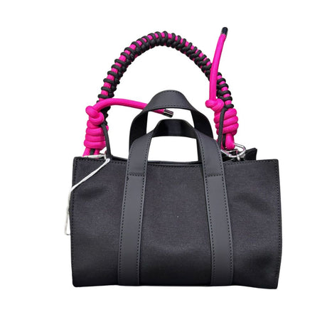 Borsa Sun68 Mini Bag Everyday nero in poliestere con chiusura a sacchetto, tracolla colorata intercambiabile, manico corto e portachiavi coordinato.