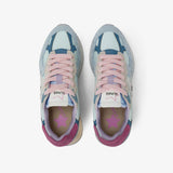 Sneaker donna Sun68 Stargirl azzurra in tessuto celeste con inserti scamosciati blu e azzurro e logo nero laterale