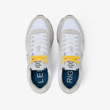 Sneaker Sun68 Tom Solid bianca uomo - pelle con riporti scamosciati e logo laterale