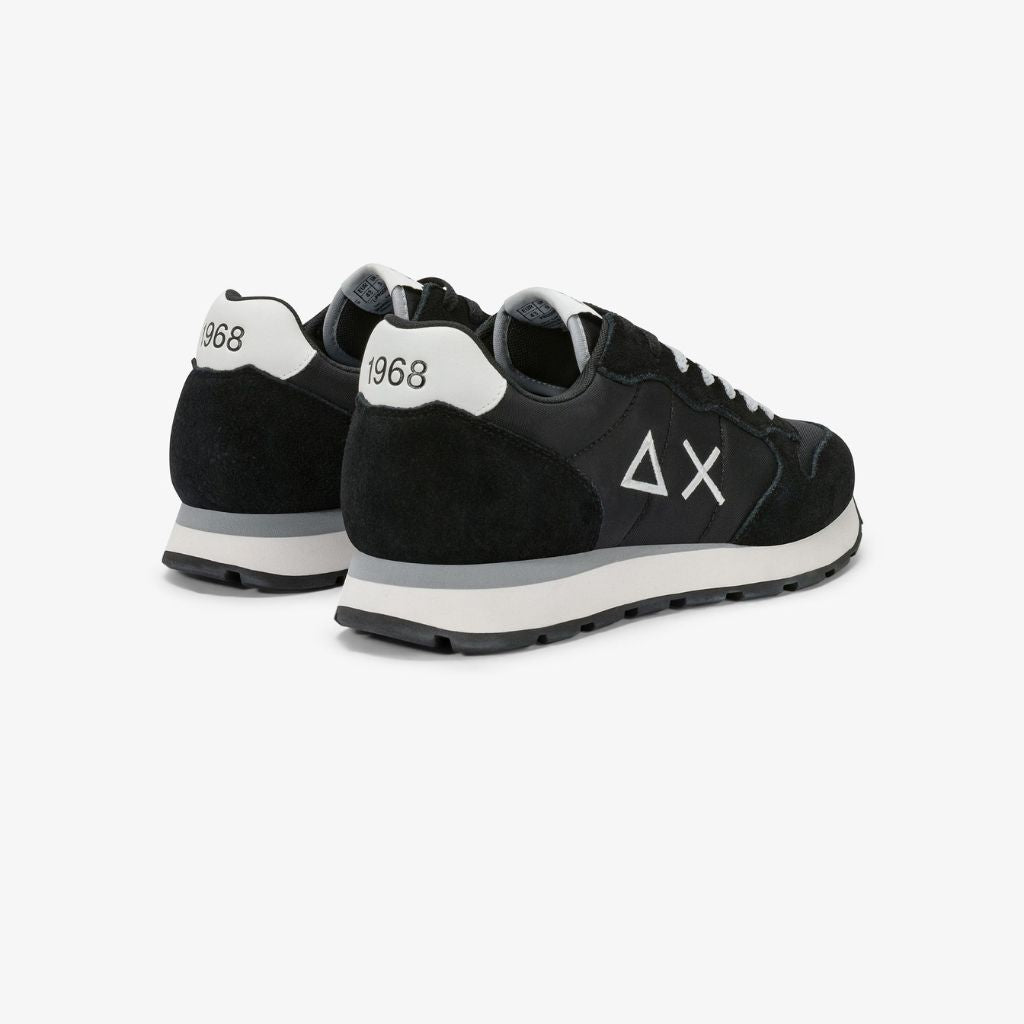 Sneaker Sun68 Tom Solid nera uomo - pelle con riporti scamosciati e logo laterale