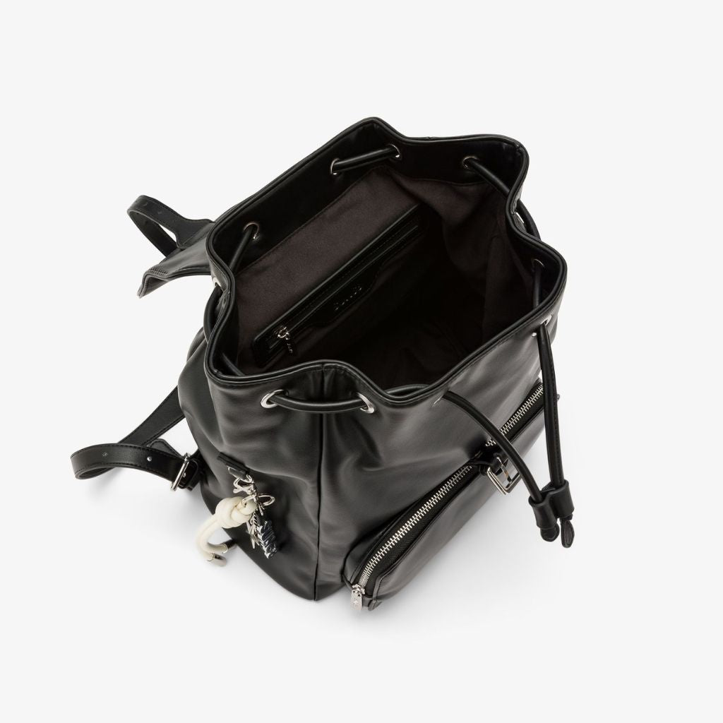 Zaino Sun68 Bagpack Premium nero donna in ecopelle - spalline regolabili e tasca zip esterna