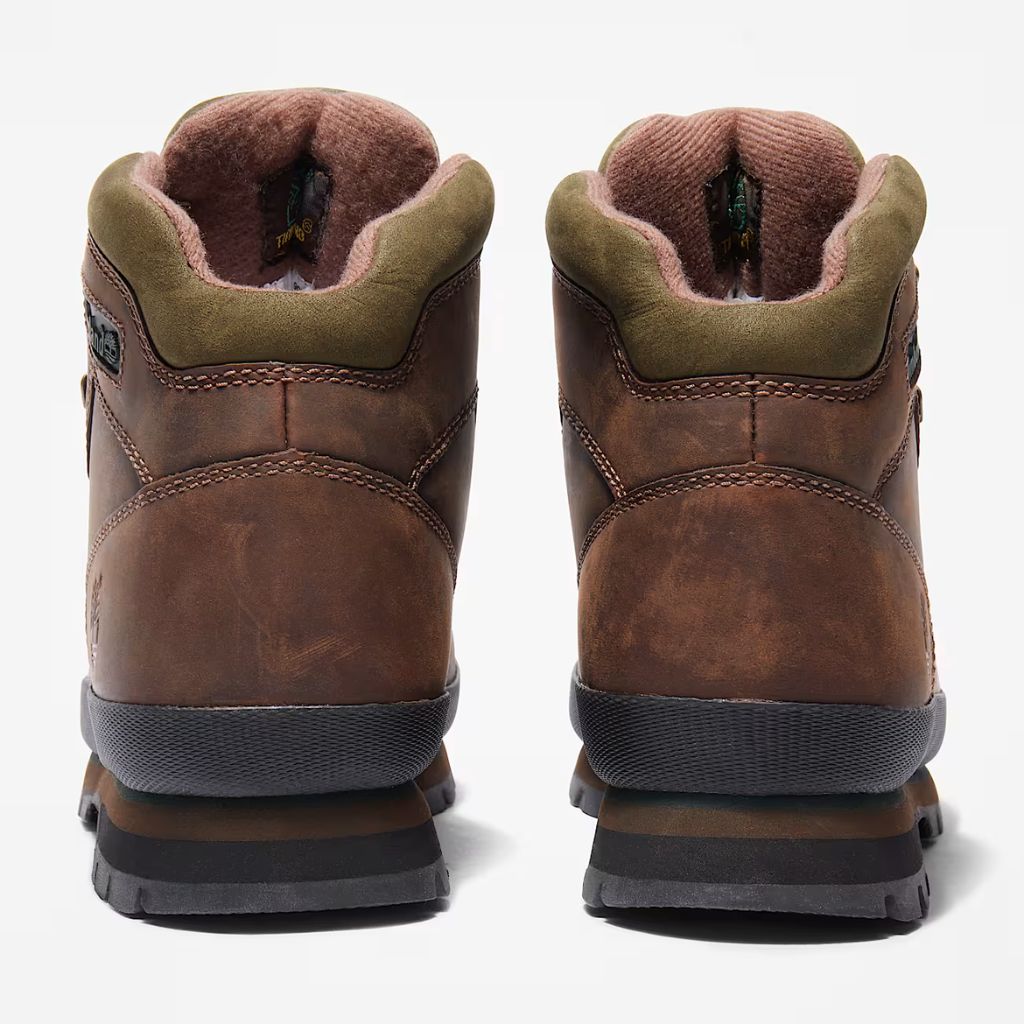 Scarponcino Timberland Euro Hiker marrone con collo verde