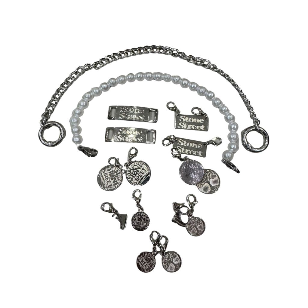 Kit Custom Timberland Catene, Perle  e charms argento