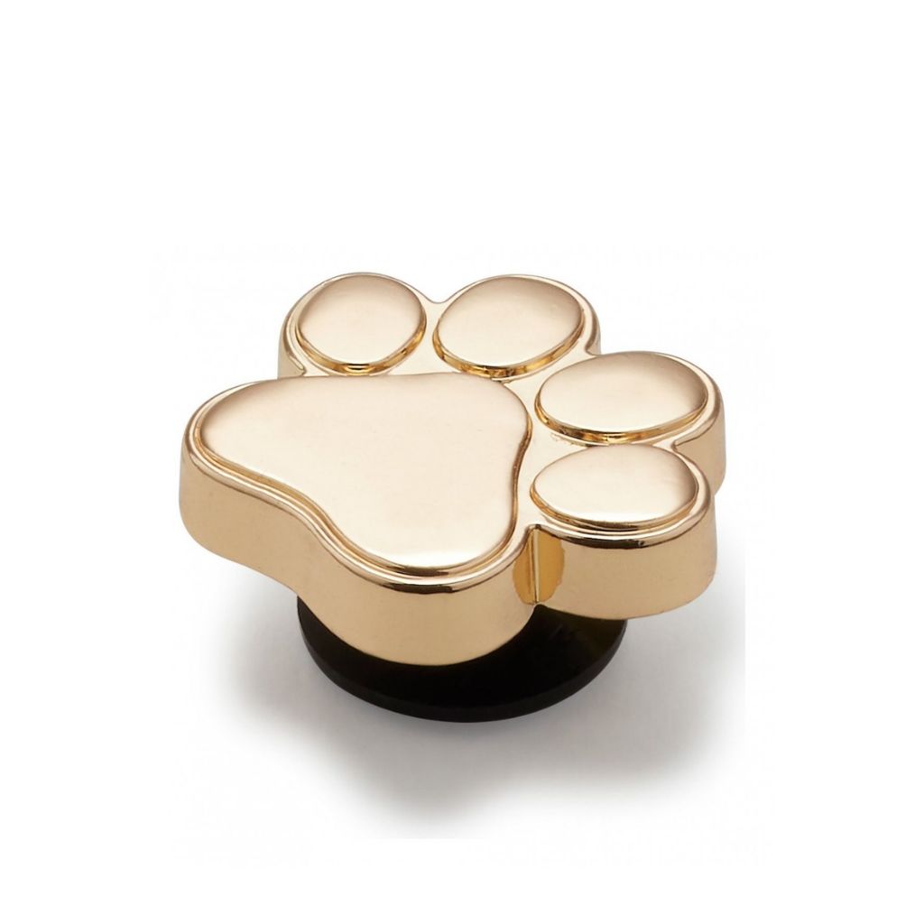 Charm Gold Dog Paw per Crocs a forma di zampa dorata lucida