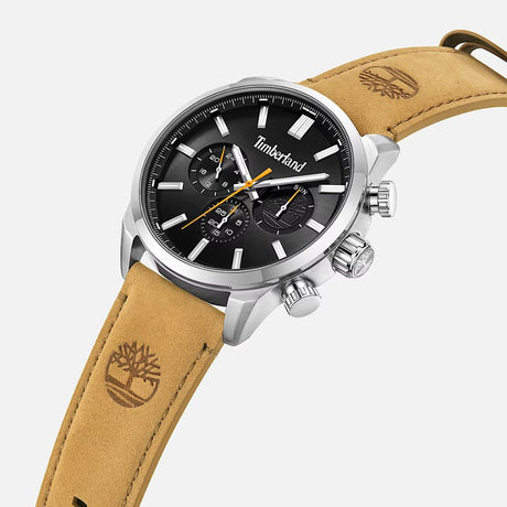 Orologio Timberland nero cinturino scamosciato cammello