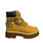 Timberland Platform Stone Street Yellow Chain and Charm