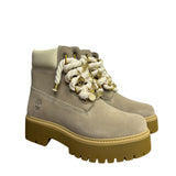 Stivale Timberland Platform Stone Street in suede beige sabbia con lacci a corda