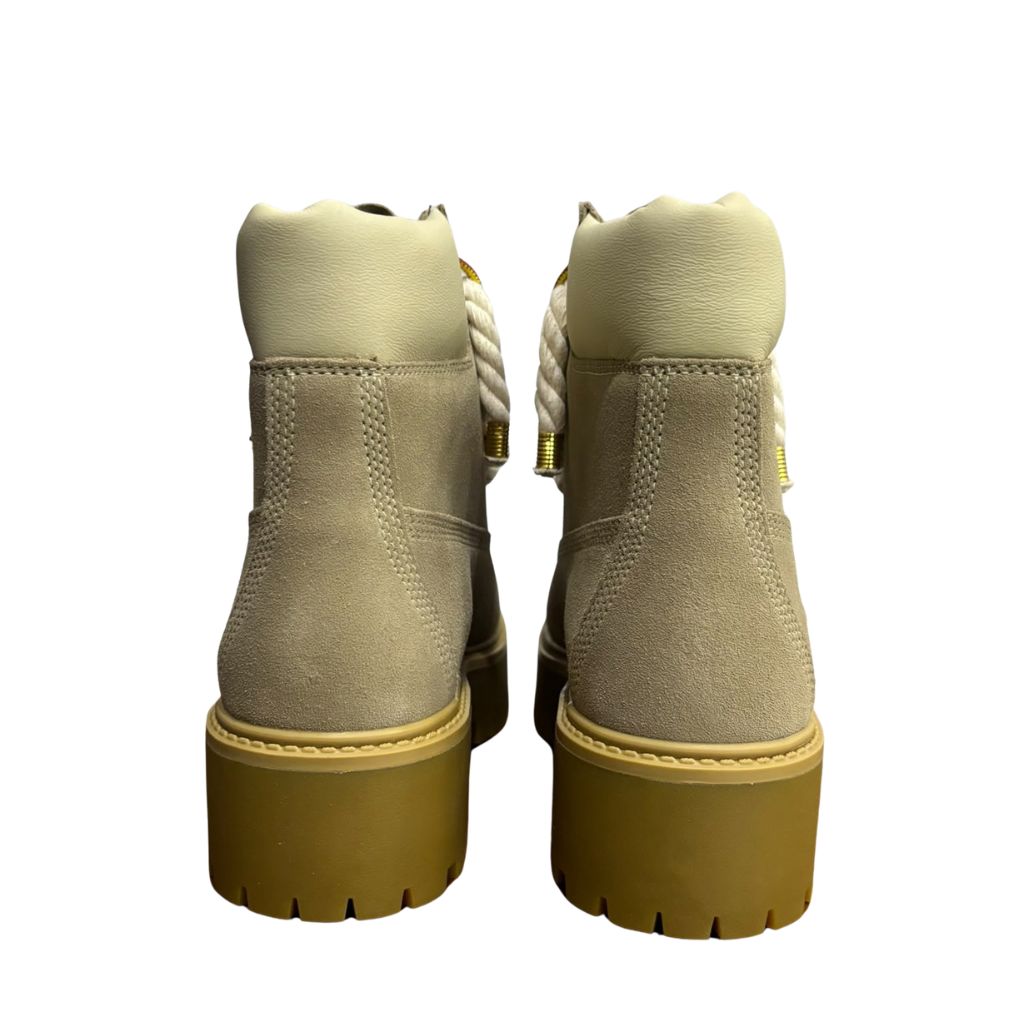 Stivale Timberland Platform Stone Street in suede beige sabbia con lacci a corda